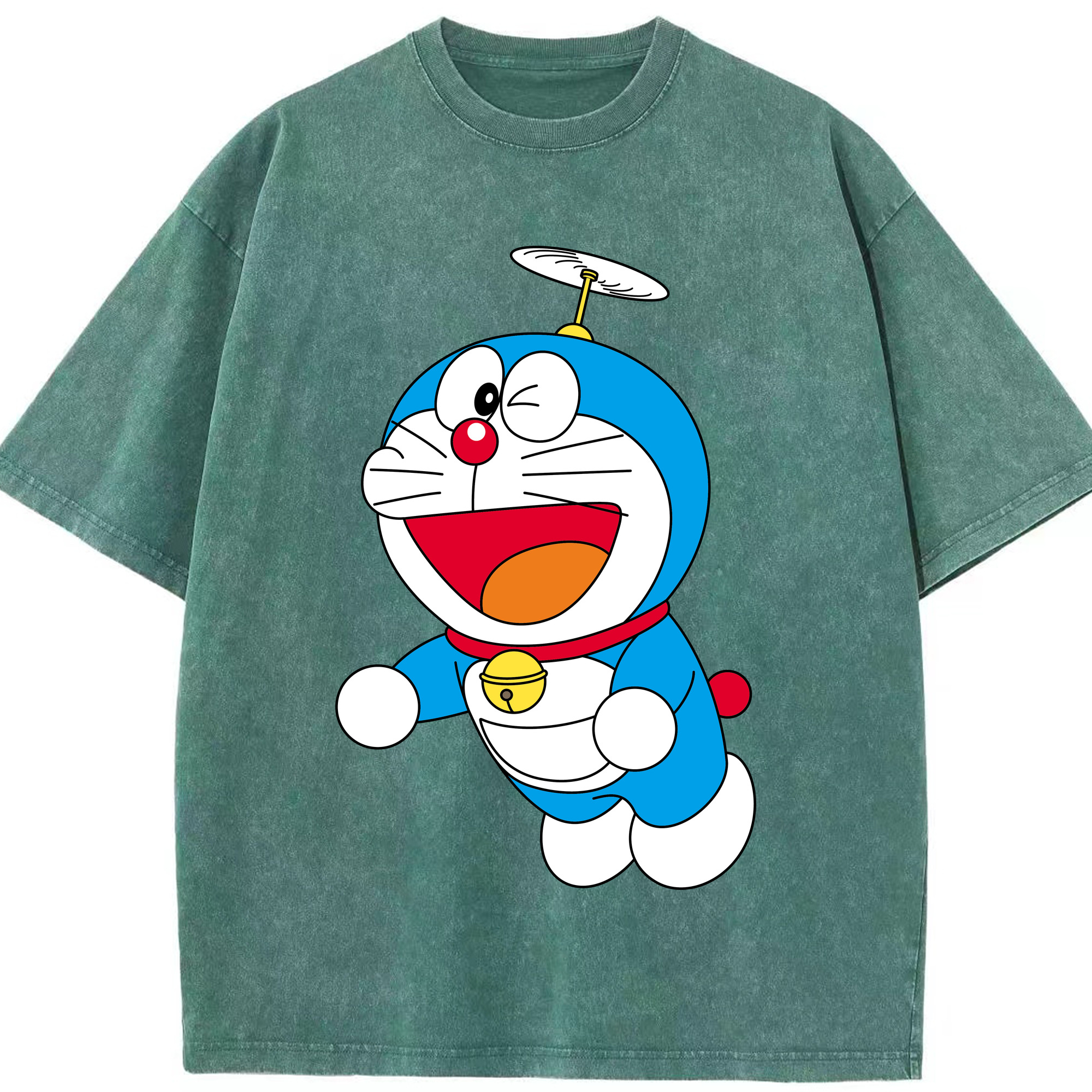 （画像用） ドラえもん Doraemon 綿100% ヴィンテージ風 半袖Tシャツ（フロントプリント）